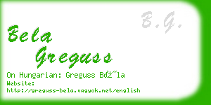 bela greguss business card